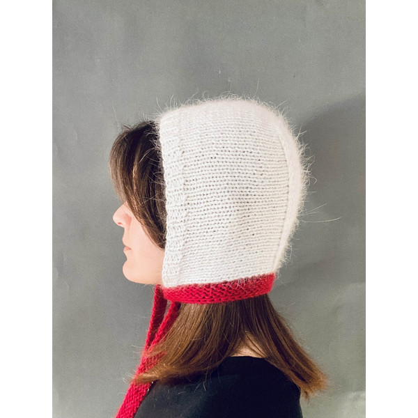 mink angora wool knitted bonnet hat with long stripes15.jpg