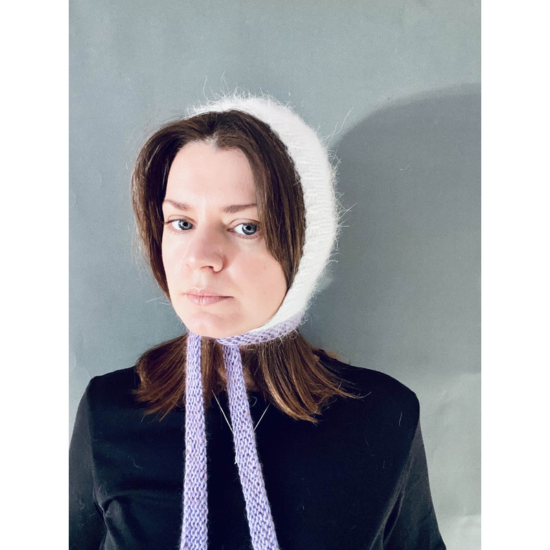 mink angora wool knitted bonnet hat with stripes555.jpg