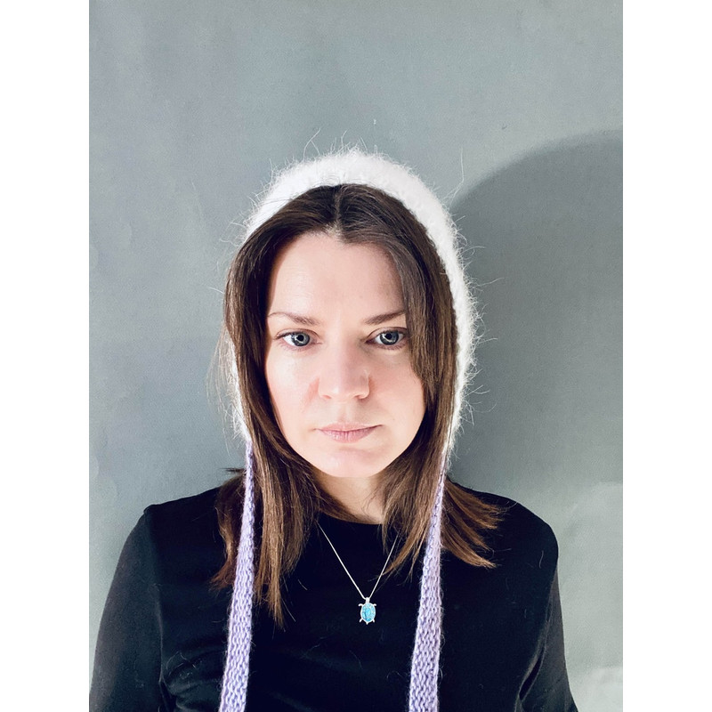 mink angora wool knitted bonnet hat with stripes88.jpg