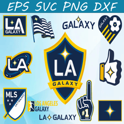 bundle 12 styles mls la galaxy soccer team svg, la galaxy svg, mls teams svg, mls svg, png, dxf, eps, instant download