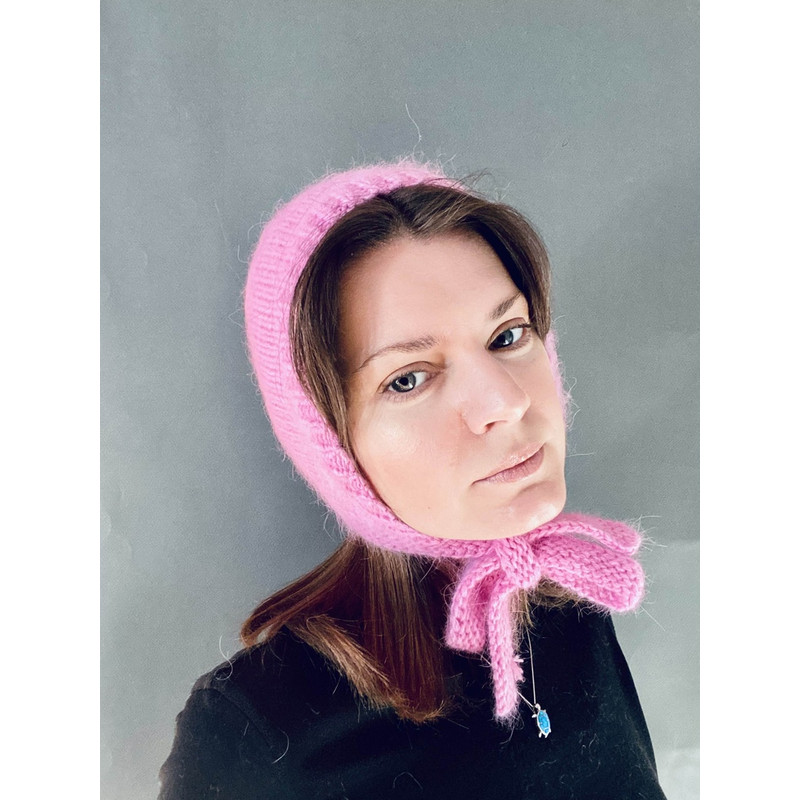mink angora wool knitted bonnet hat2.jpg