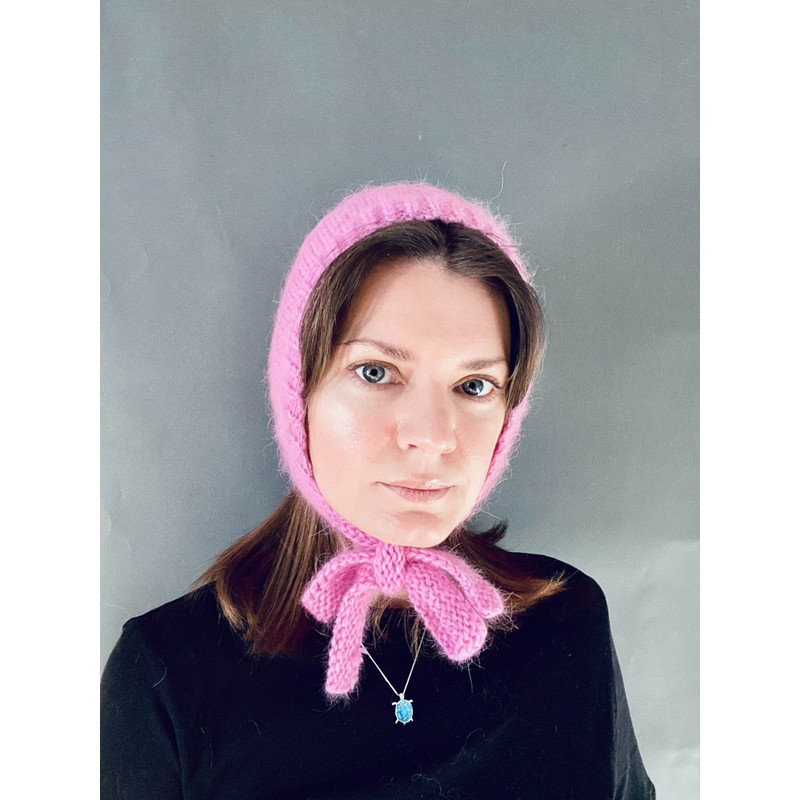 mink angora wool knitted bonnet hat1.jpg