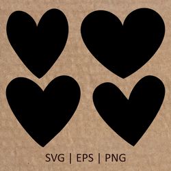 4 Large Doodle Heart SVG Bundle | Valentines Day SVG | Love Heart PNG | Cricut Svg File Digital Download | 003