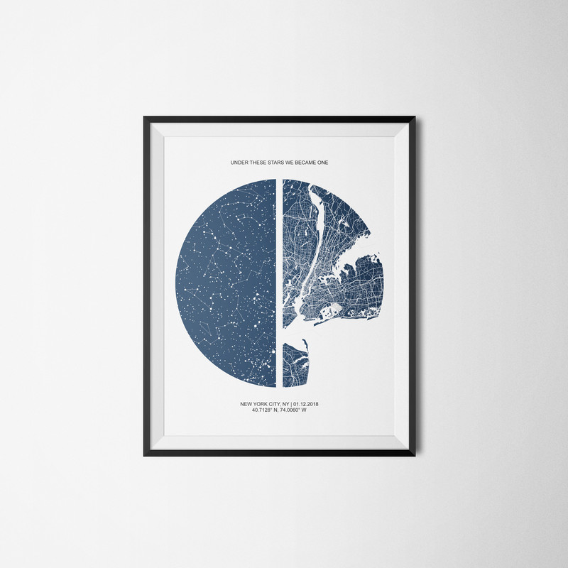 Custom Star Map Map Art prev2jpg