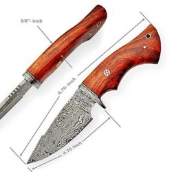 Custom Handmade Damascus Steel Hunting Knife Fix Blade Full tang Gift For Him