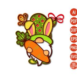 Layered Gnome Easter Mandala SVG for Cricut