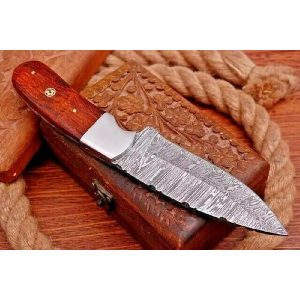 Custom Handmade Damascus Steel Hunting Knife Fix Blade Full tang Gift For Him 2.jpg