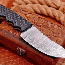 custom handmade damascus steel hunting knife fix blade full tang gift for him handmade knives