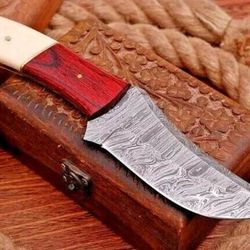 Custom Handmade Damascus Steel Hunting Knife Fix Blade Full tang Gift For Him Custom Knife Handmade Knife