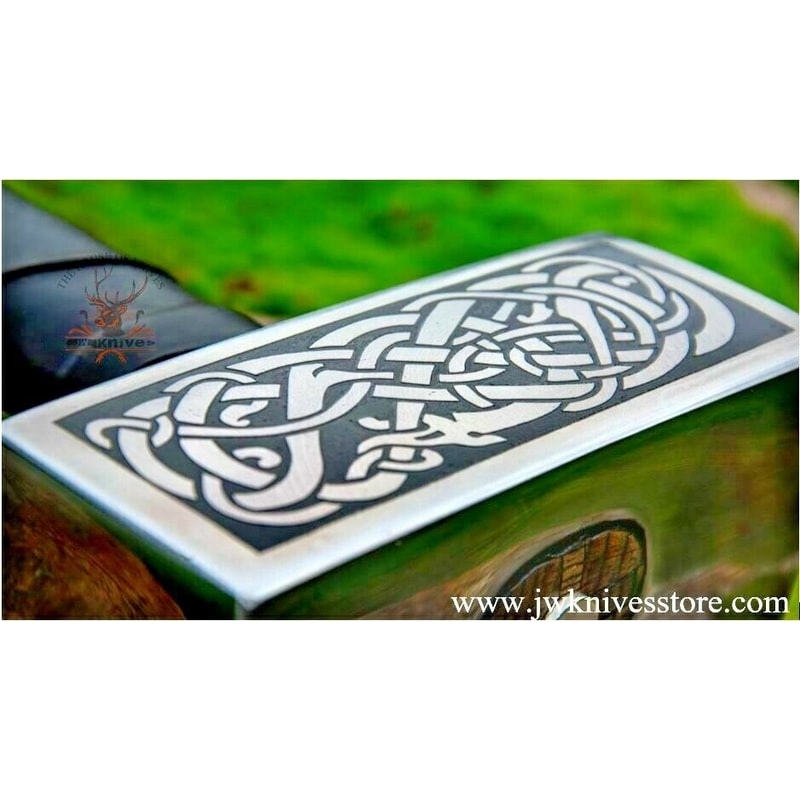 Custom HANDMADE Thor runic Nordic Carbon steel hammer Viking fathers boys gift 2.jpg
