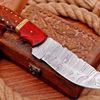 Custom Handmade Damascus Steel Hunting Knife, Survival Knife Fix Blade full tang.jpg