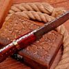 Custom Handmade Damascus Steel Hunting Knife, Survival Knife Fix Blade full tang 1.jpg