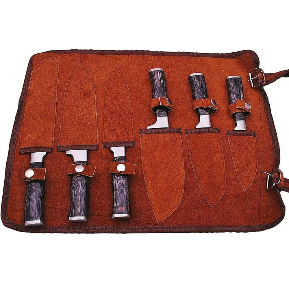 handmade Damascus chef set