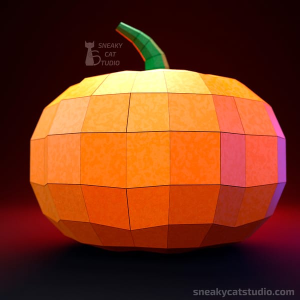 Paper Pumpkin 3D Papercraft Template Digital Pattern Inspire Uplift paper-pumpkin-3d-papercraft-template-digital-pattern-inspire-uplift
