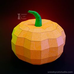 Paper pumpkin - 3D Papercraft template Digital pattern for printing and cutting (pdf, svg*, dxf*)