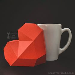 Heart SuperLowPoly - 3D Papercraft template Digital pattern for printing and cutting (pdf, svg, dxf*)