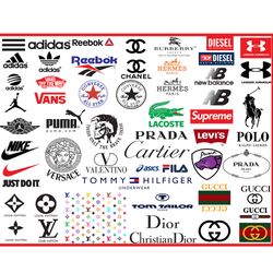 Bundle Brand Logo Svg, Brand Logo Svg,Chanel svg, Versace svg, Dior svg, D&G logo svg, Louis Vuitton svg, Sport Logo Svg