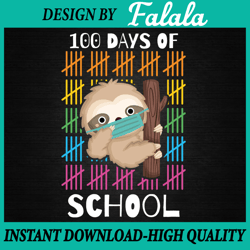 cute 100 days of school png, sloth face mask png, sloth animal png, 100 days of school png, digital download
