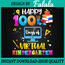 happy 100th day of school virtual learning kindergarten png, 100 days of school png, digital download