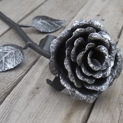 Hand forged steel rose, Metal rose, Iron flower, Metal sculpture, Wrought iron, 4th Anniversary gift, Mother's Day gift