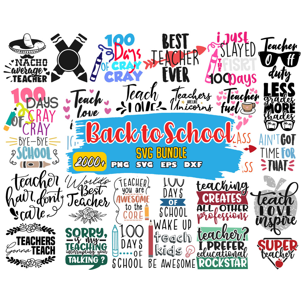 Back To School SVG Bundle, Teacher Svg, monogram svg, school bus svg, Book, 100th days of school.jpg