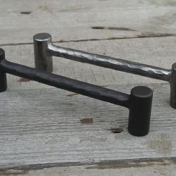 128 mm hand forged drawer pull (type 7) , 5 in, wrought iron, cupboard wardrobe kitchen dresser knobs door hardware