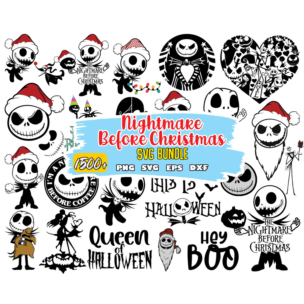 Jack and Sally svg, Nightmare Before Christmas svg, Mega Jack Skellington svg, Nightmare Christmas.jpg