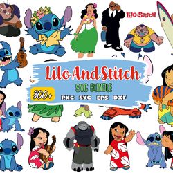 lilo and stitch svg bundle files, lilo and stitch svg for cricut, layered files, stitch svg, stitch png
