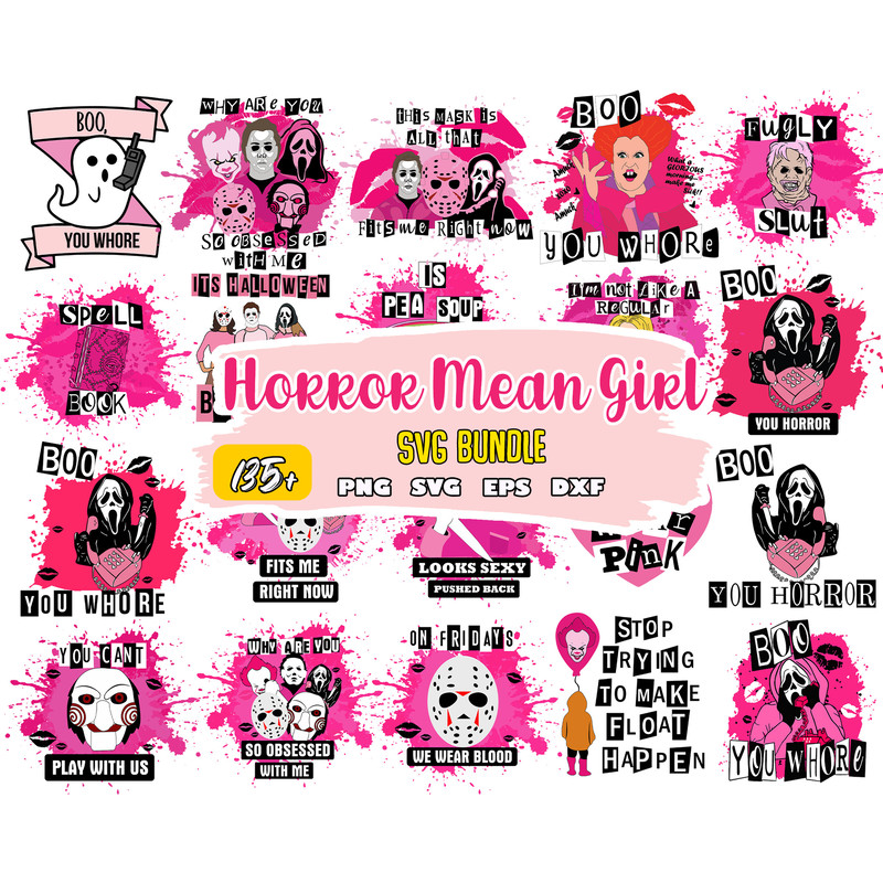 Mean girls themed horror SVG, Halloween bundle svg, Halloween svg, Digital file.jpg
