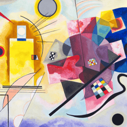 samsung frame tv art yellow-red-blue abstract painting by wassily kandinsky. digital download for samsung frame