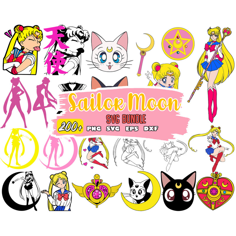 Sailor Moon Svg Bundle, Layered SvG, Cricut, Cut files, Digital Vector File, Cut File For Cricut.jpg