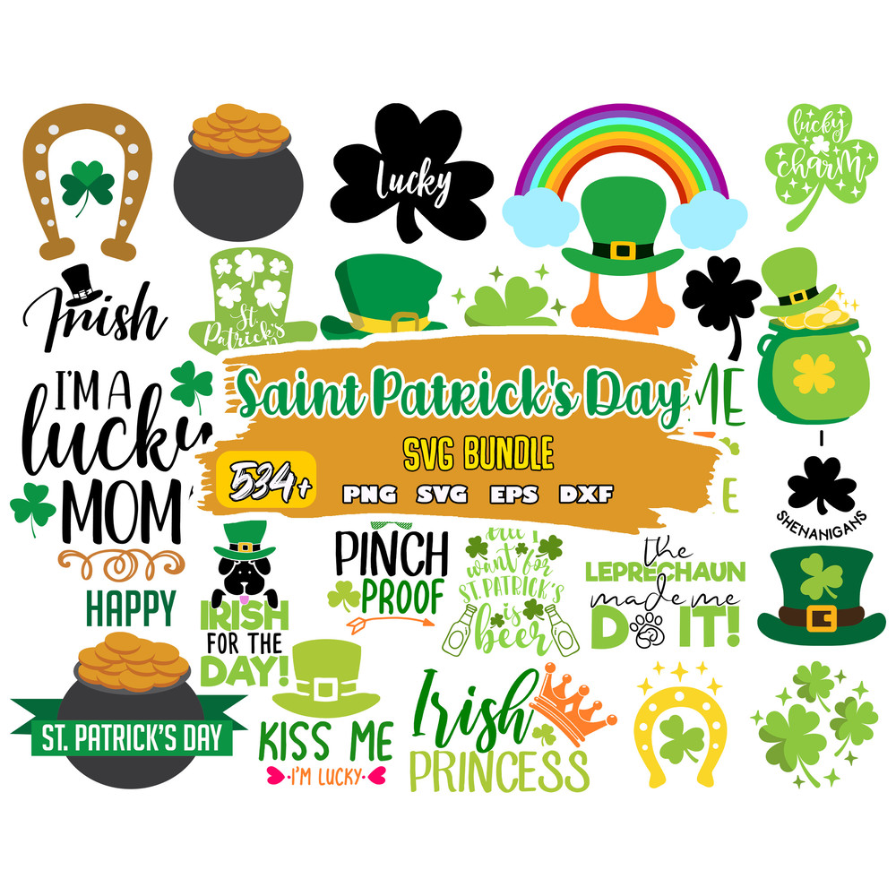 St. Patrick's Day SVG Bundle, St Patrick's Day Quotes, Gnome SVG, Rainbow svg, Lucky SVG, St Patricks Day Rainbow.jpg
