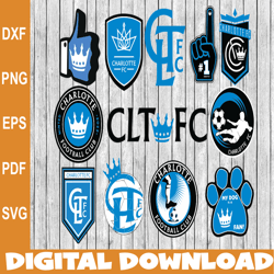 bundle 12 styles mls charlotte fc soccer team svg, charlotte fc svg, mls teams svg, mls svg, png, dxf, eps