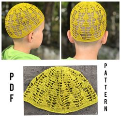 Crochet unisex skull cap kufi PDF pattern