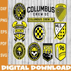 Bundle 12 Styles MLS Columbus Crew SC Soccer Team svg, Columbus Crew SC svg, MLS Teams svg, MLS Svg, Png, Dxf, Eps