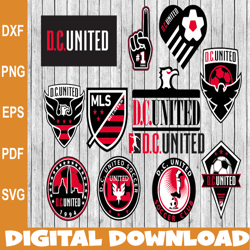 Bundle 12 Styles MLS DC United Soccer Team svg, DC United svg, MLS Teams svg, MLS Svg, Png, Dxf, Eps, Instant Download