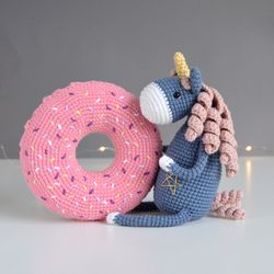 DIY Crochet Amigurumi Pattern Sweetie the Unicon | Crochet amigurumi donut pattern