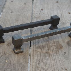 160 mm hand forged drawer pull (type 4), 6.3 in, wrought iron, cabinet cupboard wardrobe kitchen dresser door hardware