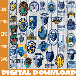 Bundle 42 Files Memphis Grizzlies Basketball Team svg, Memphis Grizzlies svg, NBA Teams Svg, NBA Svg, Png, Dxf, Eps
