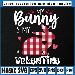 rabbit lover bunny is my valentine happy easter png, bunny rabbit png, valentine's day, digital download