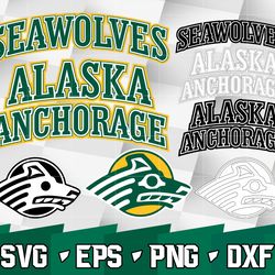 alaska anchorage seawolves svg bundle , ncaa svg, ncaa bundle svg eps dxf png,digital download ,instant download