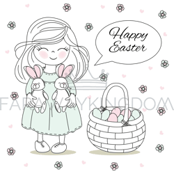 easter basket great religious holiday vector illustration set