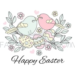 easter birds great religious holiday vector illustration set