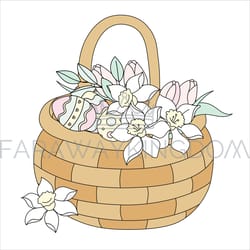 easter bouquet religious holiday vector illustration set