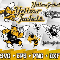 aic yellow jackets svg bundle , ncaa svg, ncaa bundle svg eps dxf png,digital download ,instant download