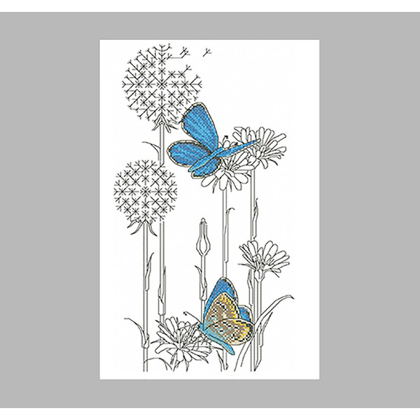 Butterfly embroidery design on flowers, dandelion 01.jpg