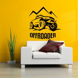 Offroader Sticker, Racing On Off-Road Vehicles, 4x4, Car, Auto, Garage, Wall Sticker Vinyl Decal Mural Art Decor