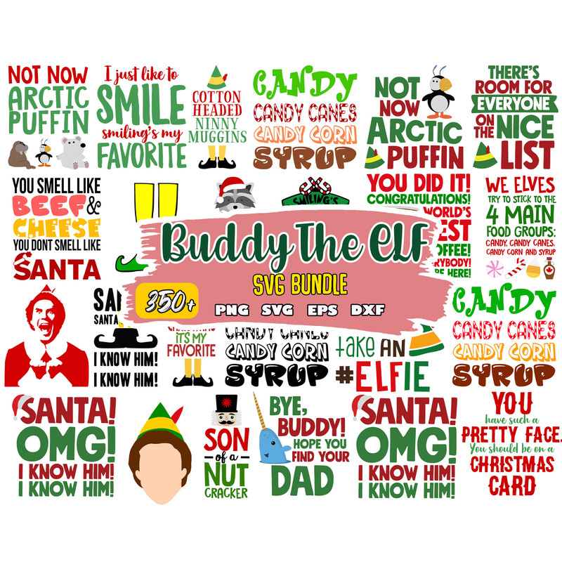 Budy the Elf Svg, Movie Character svg, holiday png bundle, Omg santa svg, will Ferrell svg. Christmas classic svg.jpg