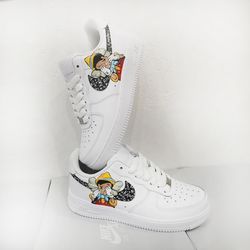 kaws custom shoes air force 1, luxury, sexy, gift, white, black, leather sneakers, personalized gifts customization AF1