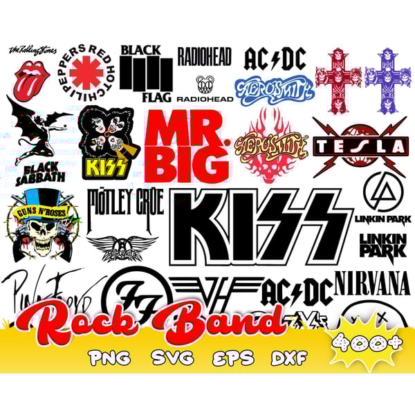 400 Bundle Rock Band Logo svg files for cricut,svg for shirt - Inspire ...